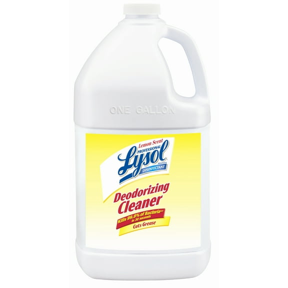 Professional LYSOL Brand 36241-76334 Disinfectant Deodorizing Cleaner Concentrate, 1 gal Bottle, Lemon Scent