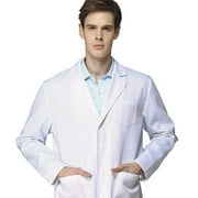 Professional Lab Coat for Men,, Tailored Fit, Long Sleeve Doctor Uniform with 3 Pockets Durable Laboratory Jacket White,White,XXL