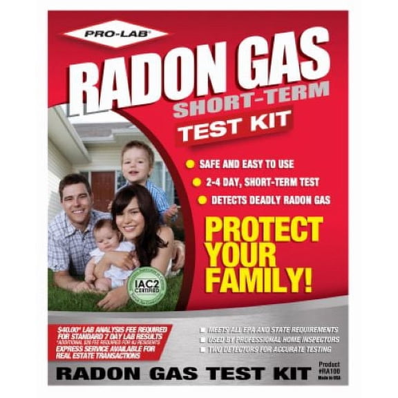 Professional Lab RA100 Do It Yourself Radon Test Kit - Quantity of 1