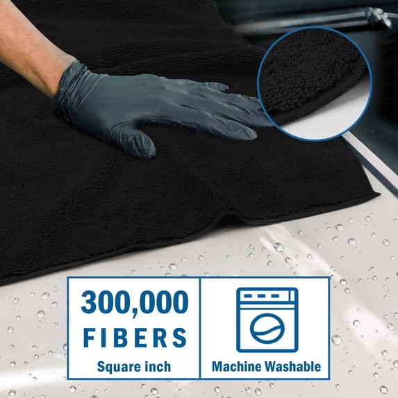 Professional Large Microfiber Car Drying Towels 2 Pack, Lint Free, Scratch Free, Highly Absorbent Drying Towel for Cars, SUVs, RVs, Trucks, and Boats.