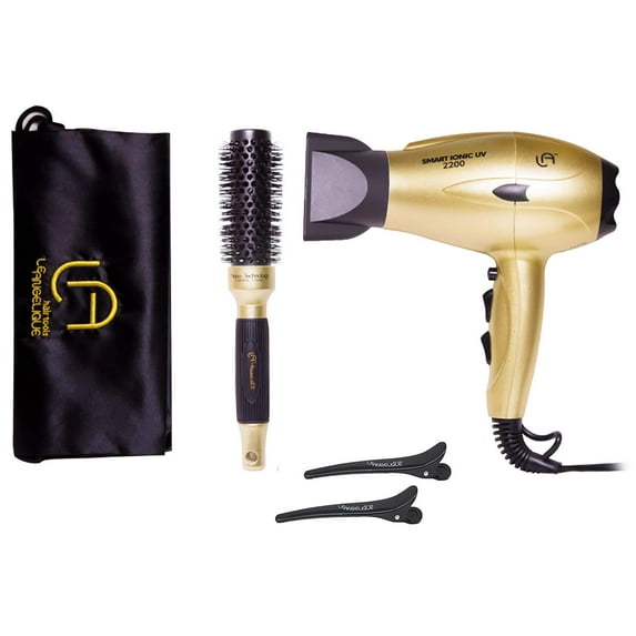 Professional Le Angelique Smart Ionic UV 2200 Black Hair Dryer 1875 W (Gold)