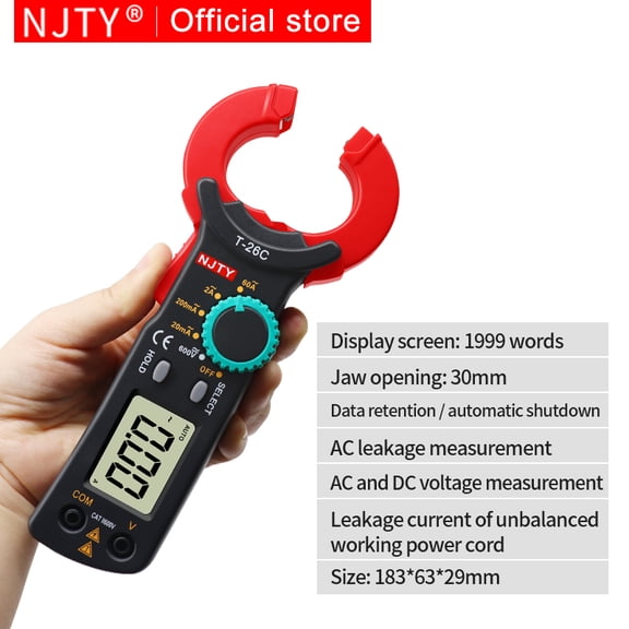 Professional Leakage Current Tester Digital Clamp Meter T-26C NJTY Leaker Ammeter Voltmeter alicate ampermetro profissional