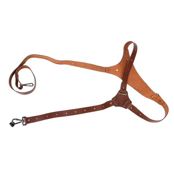 Professional Leather Camera Strap, Adjustable Single Shoulder Harness Multi Camera Gear Belt for DSLR SLR (9.05 x 6.69 in / 23.0 x 17.0 cm)