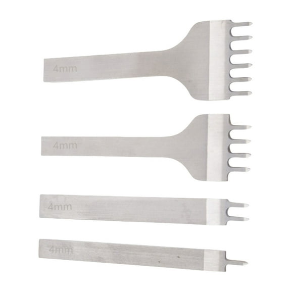 Professional Leather Punching Chisel With Ergonomic NonSlip Handle For Long Crafting 3mm,4mm,5mm Spacing Prong Option