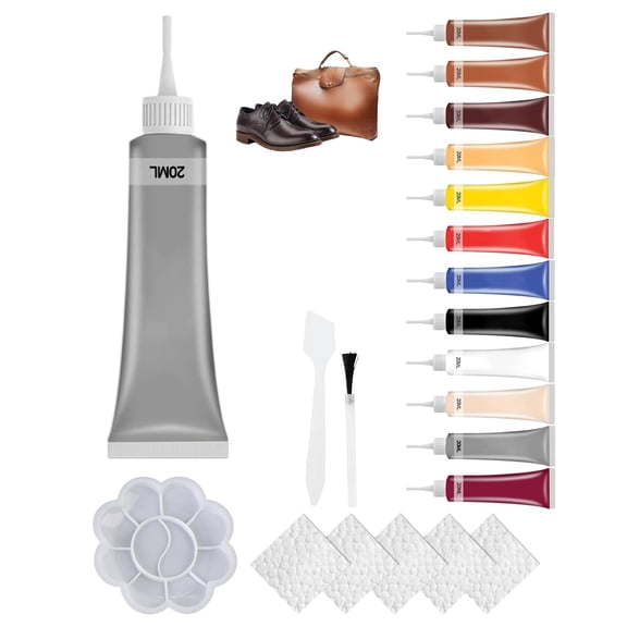 Professional Leather Repair Gel - 2026 Upgraded Color-Matched Kit for Car Seats, Couches & Jackets, Vinyl & Leather Restoration Cream(Gray)