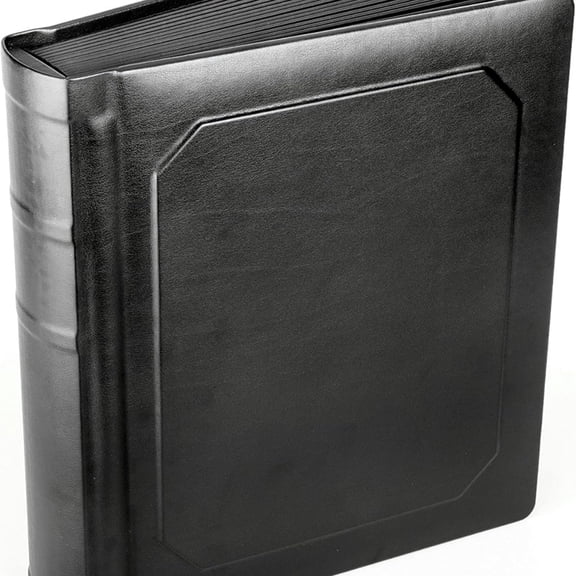 Professional Leatherette Bound Slip-in Photo Album, Holds 30 8x10 Photos (15 Page), Black