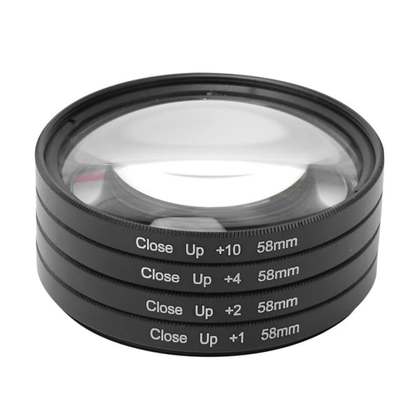 Professional Lens Filter, Optical Magnifying Glass Macro Filter Kit +1 +2 +4 +10 Lens Filter Kit 58mm, For Cameras, Close Up Lens Filter Kit, Macro Filter