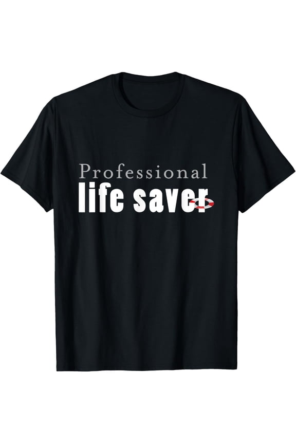 Professional Life Saver Water Safety Personnel Aquatic T-Shirt men and women can wear, black, white, gifts