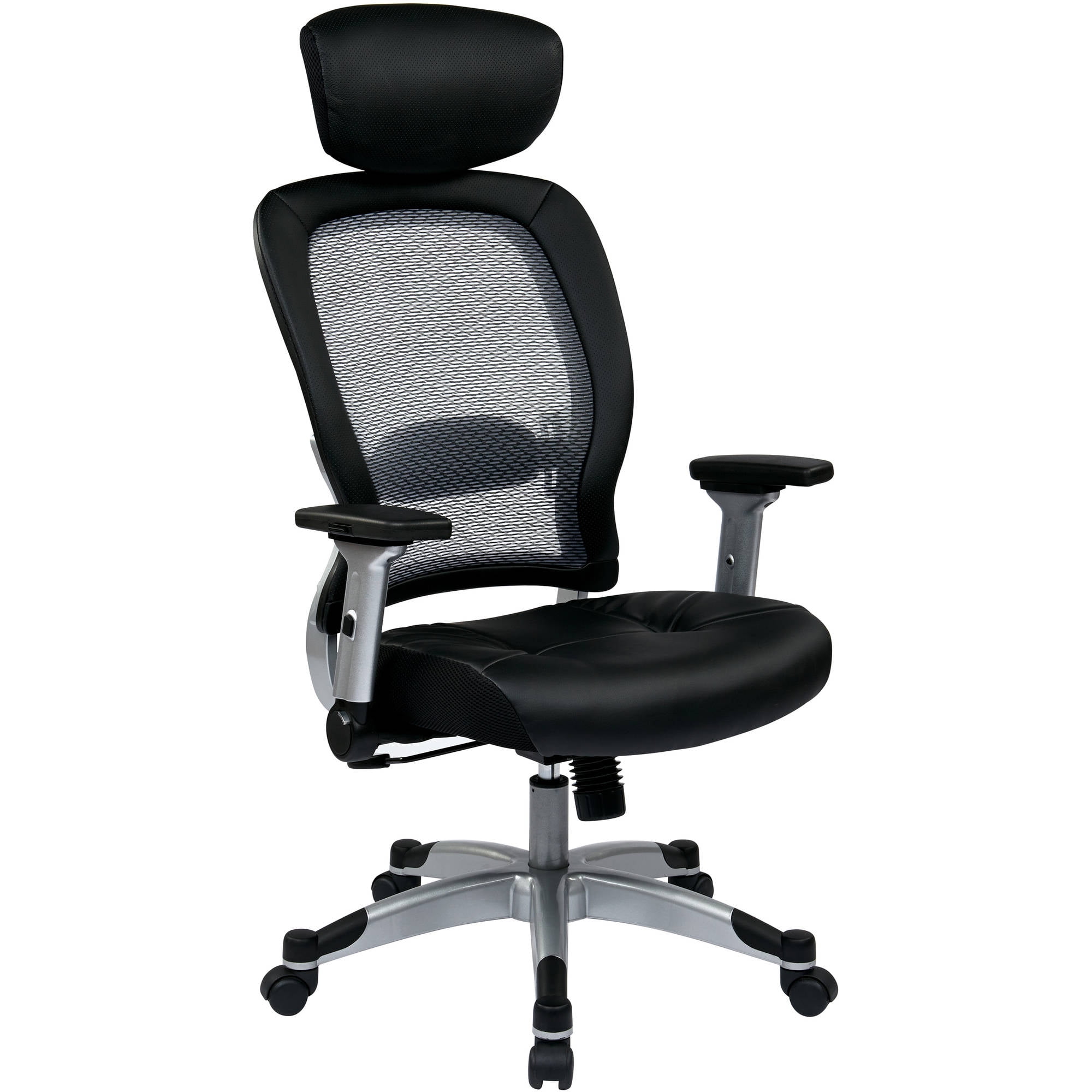 Black Mesh and Leather High Back Executive Swivel Chair