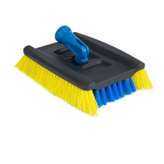 Professional Lock-On Wood & Composite Deck Brush, Scrub for Outdoor Decks with Durable Dual-Bristle, Swivel Deck Cleaning Brush for Home & Business