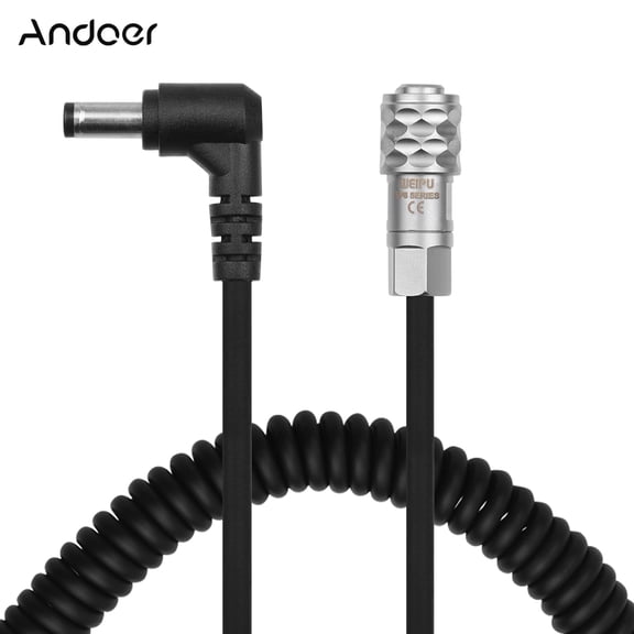 Professional Locking DC Power Cable Spring Wire Cord for BMPCC 4K Camera (14-39 inches / 35-100 cm)