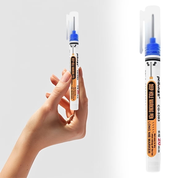 Professional Long Head Deep Hole Markers Metal Marking Pens 20mm Deep Reach Precision Nib for Industrial Office Craft Precision Marking Work,Industrial Marker,Precision Pen,Blue,1PC