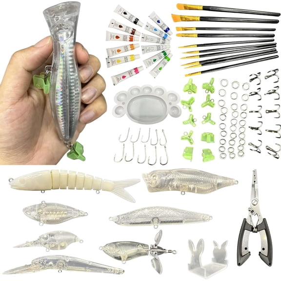 Professional Lure Making Tool, Including Paint and Brushes, Color palettes, Lure Pliers, Fishing Gear Fishing Equipment