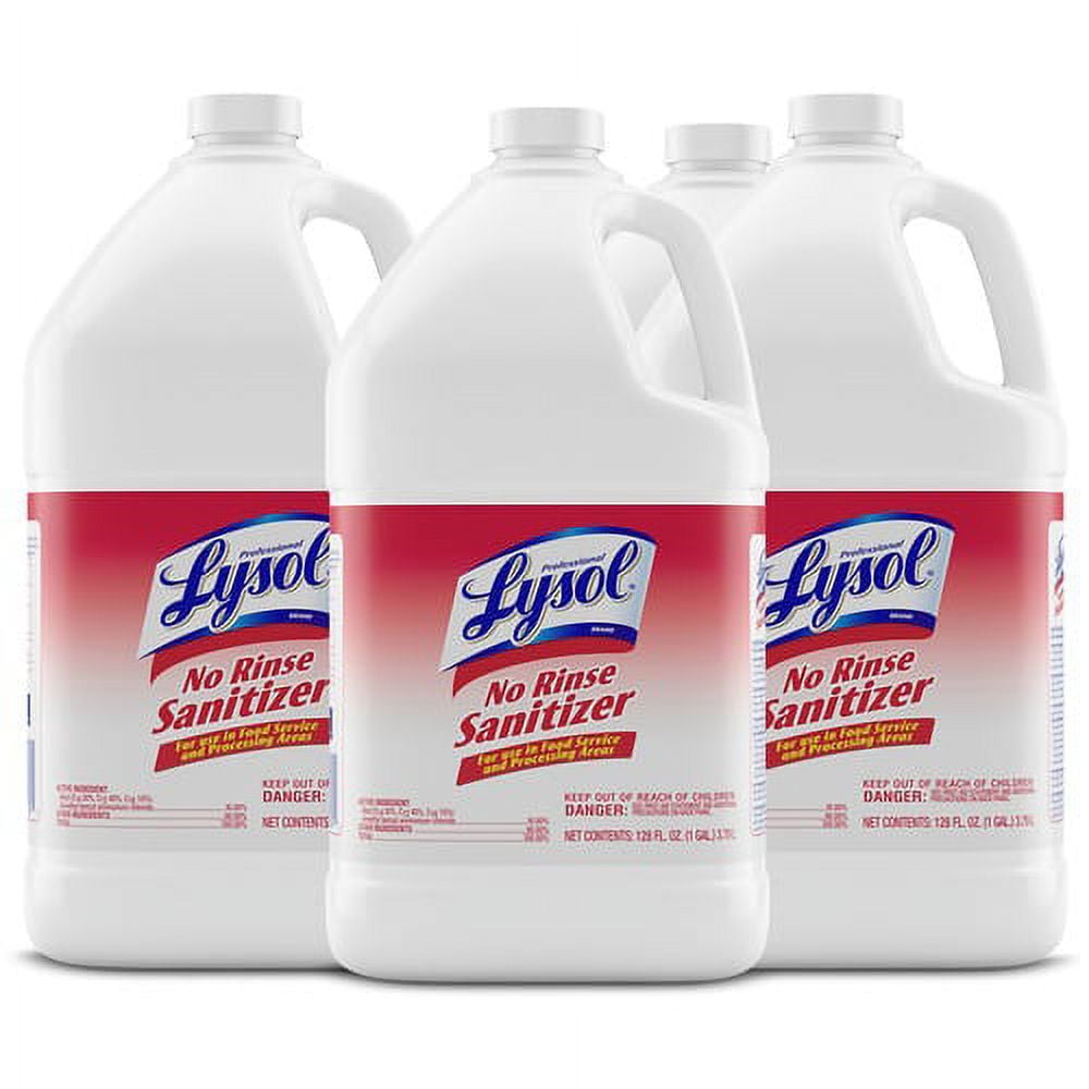 Professional Lysol Professional No Rinse Sanitizer - Concentrate Liquid - 128 fl oz (4 quart) - 4 / Carton | Bundle of 2 Cartons