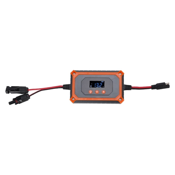 Professional MPPT Solar Controller 12V 24V Auto Premium Dual USB Power Charger Regulator 15A 50V High Efficiency Marine RV Battery Charging Protection System / 5.08 x 3.07 x 1.18 inches