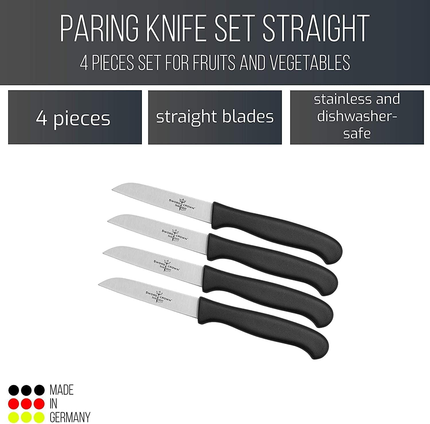 Professional (Made In Germany, Solingen) Paring Knife Set Of 4 Easy To