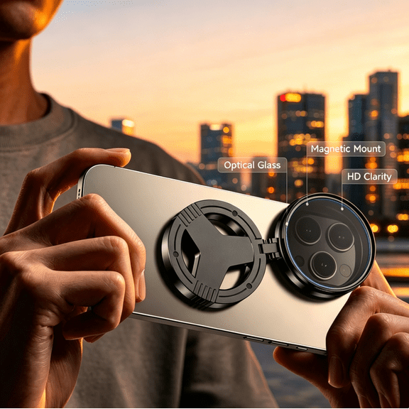 Professional Magnetic Polarizing Filter for Phone - Anti Glare CPL Lens with Rotation Ring, Artistic Star Mirror Effect for Night Shots, Portable Mobile Photography Accessory for Vivid Colors