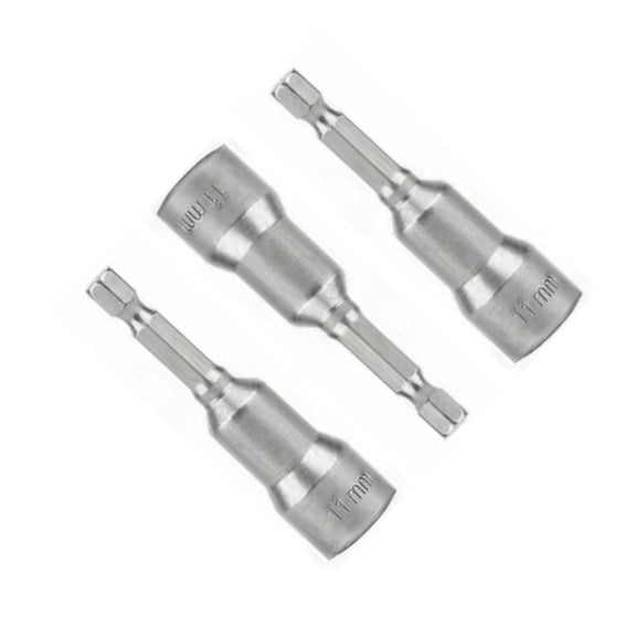 Professional Magnetic Sockets for Various Drills 11mm, 65mm, 3-Piece Set for Enhanced Grip