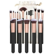 Professional Makeup Brush Kit Kabuki and Precise, 16 Piece Set Plus Elegant Pouch