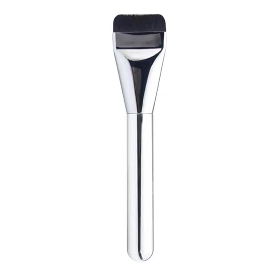 Professional Makeup Brush for Liquid Foundation, Powder, Eyeshadow - Lightweight, Soft, Natural Finish - Aluminum Handle Cosmetic Tool (Silver)