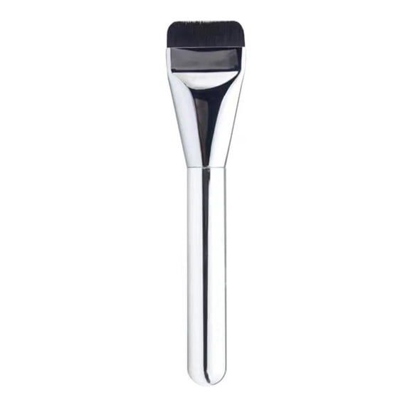 Professional Makeup Brush for Liquid Foundation, Powder, Eyeshadow - Lightweight, Soft, Natural Finish - Aluminum Handle Cosmetic Tool (Silver)