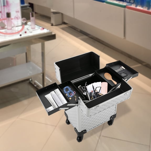 Professional Makeup Case, 34*24*41cm Multifunctional Cosmetic Case, Storage Case for Nails