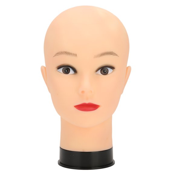 Professional Makeup Practice, Durable Vinyl Construction Mannequin, 5D Silicone Model for Eyebrow Microblading, Special FX Training, Freestanding Foam Head, Black Base
