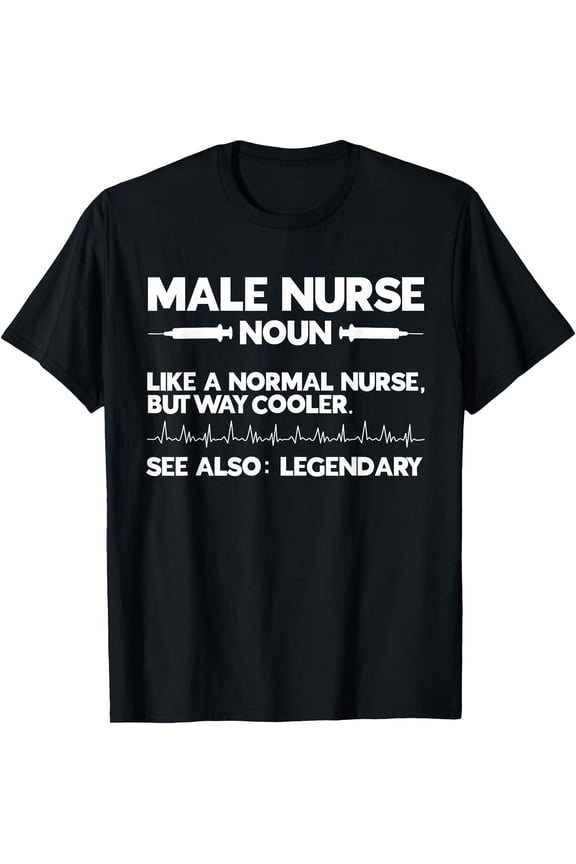 Professional Male Nurse Definition Murse Man Nurse Heartbeat T-Shirt for Men Healthcare Heroes