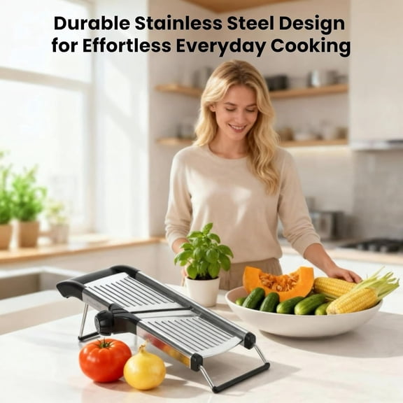 Professional Mandoline Slicer for Kitchen Adjustable Vegetable Slicer Stainless Steel with Julienne Cutter Safe Food Chopper