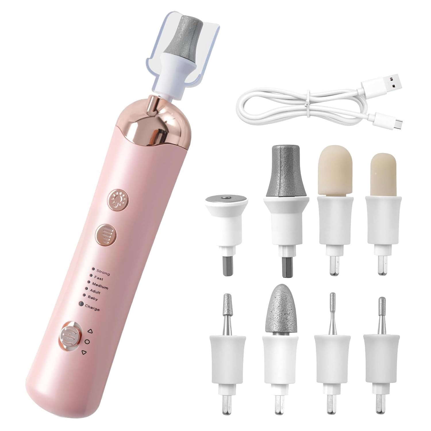 Professional Manicure Pedicure Kit, Electric Nail File Set, Cordless Electric Nail Drill Machine, 5 Speeds Hand Foot Care Tool for Nail Grind Trim Polish
