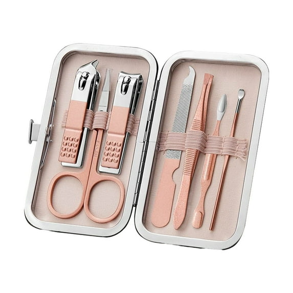 Professional Manicure Pedicure Set 7in1 Nail Care Kit with Stainless Steel Nail Clippers Cuticle Trimmer Grooming Manicure Pedicure Tools for Women Ultra Sharp Sturdy Personal Care Tools Travel Case