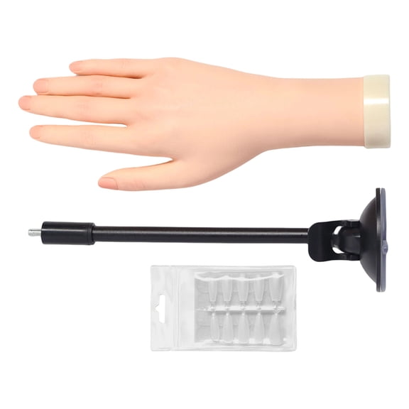 Professional Manicure Practice Hand With Removable Silicone Tips And Realistic Joint Movement