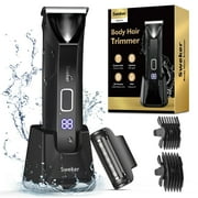 Prozing Professional Manscape Ball Trimmer for Men, 2-in-1 Body Hair Groomer and Groin Hair Shaver -Dual-Head Trimmer for No-Nick Shaving