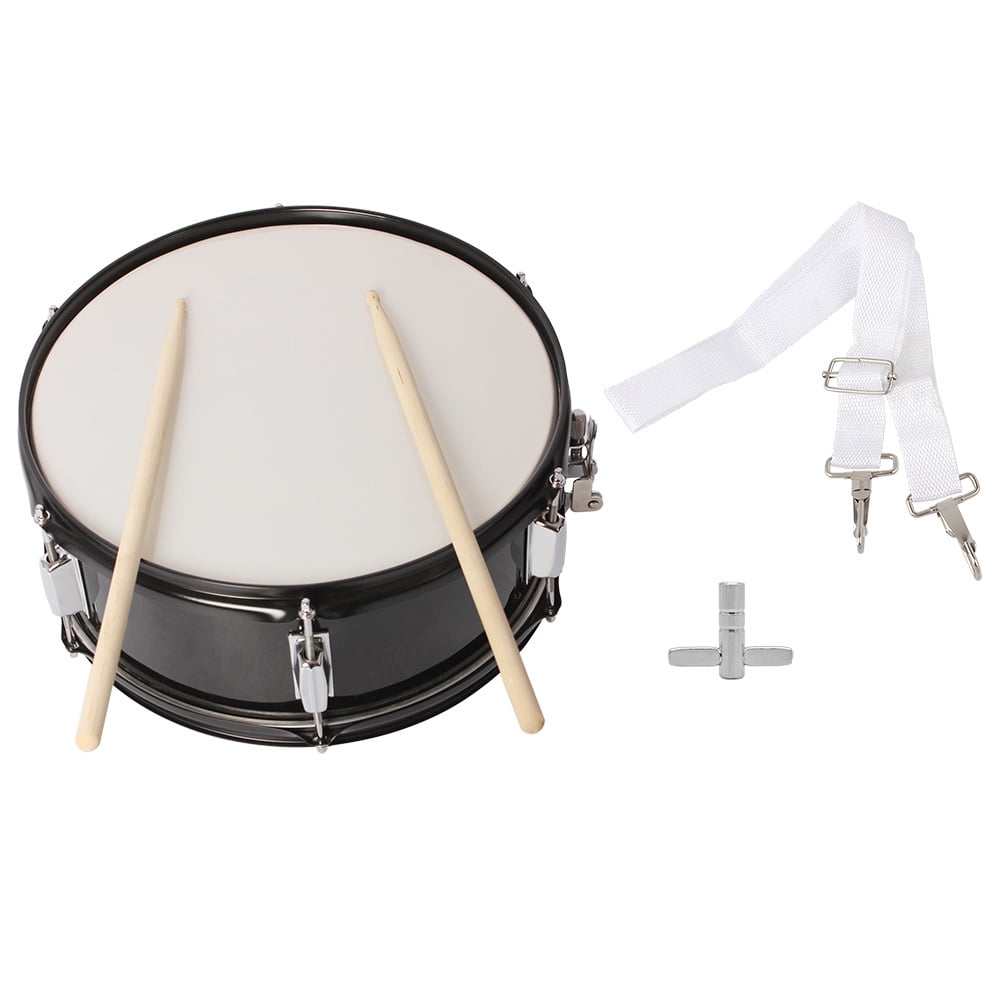 Professional Marching Snare Drum & Drum Stick & Strap & Wrench Kit Black, 14" x 5.5"