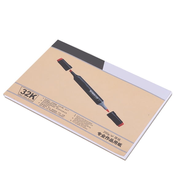 Professional Marker Pad Drawing Notebook with 13 Acid-Free Sheets of Paper - Premium Smooth Sketchbook for Art Students and Sketching Designers - Compact Size 32K (7.48 x 5.12 inches / 19 x 13 cm)