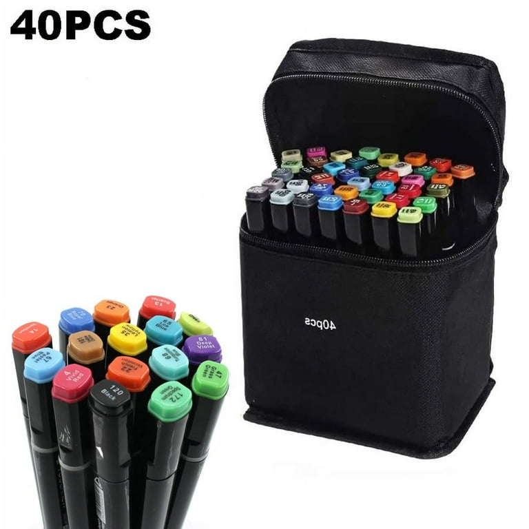 Professional Markers Two Tips 6mm Thick 1mm Fine 40pcs