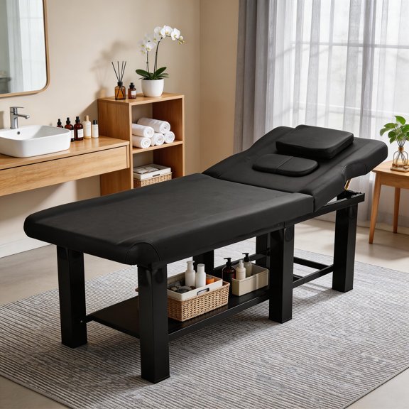 Professional Massage Bed with Detachable Headrest and Adjustable Backrest, Hydrotherapy Physical Therapy Table with Removable Chest Cushions, Suitable for Beauty Centers, Massage Tattoo Parlors