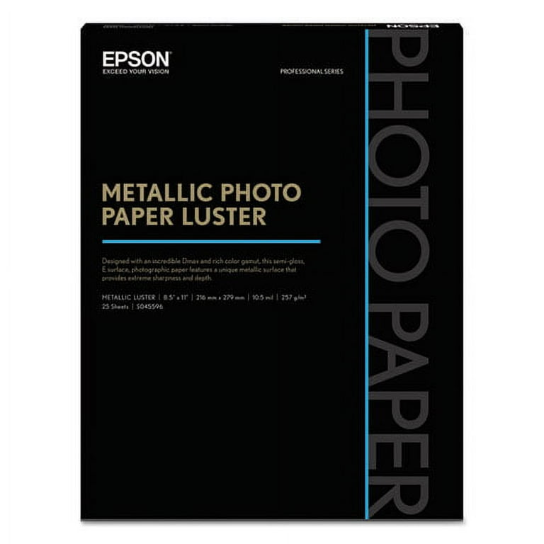 Professional Media Metallic Gloss Photo Paper, 10.5 mil, 8.5 x 11, White, 25/Pack Professional Media Metallic Gloss Photo Paper, 10.5 mil, 8.5 x 11, White, 25/Pack