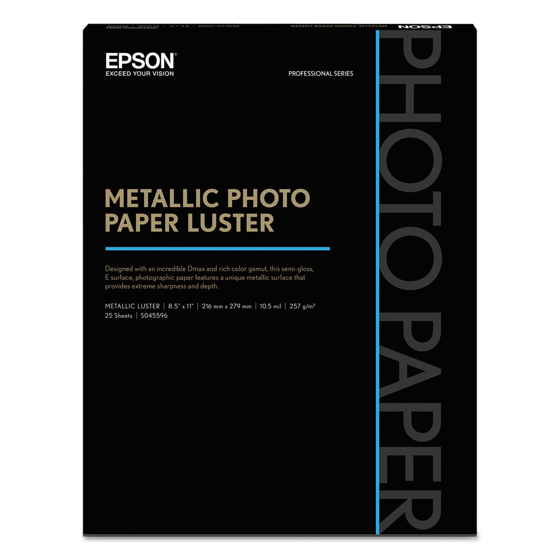 Professional Media Metallic Gloss Photo Paper, 10.5 mil, 8.5 x 11, White, 25/Pack Professional Media Metallic Gloss Photo Paper, 10.5 mil, 8.5 x 11, White, 25/Pack