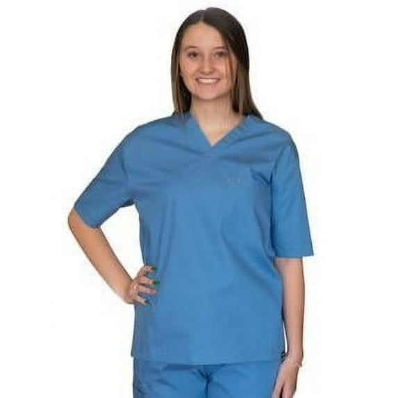 Professional Medical Scrub Top Uniform Men & Women Unisex V-Neck Scrub Top