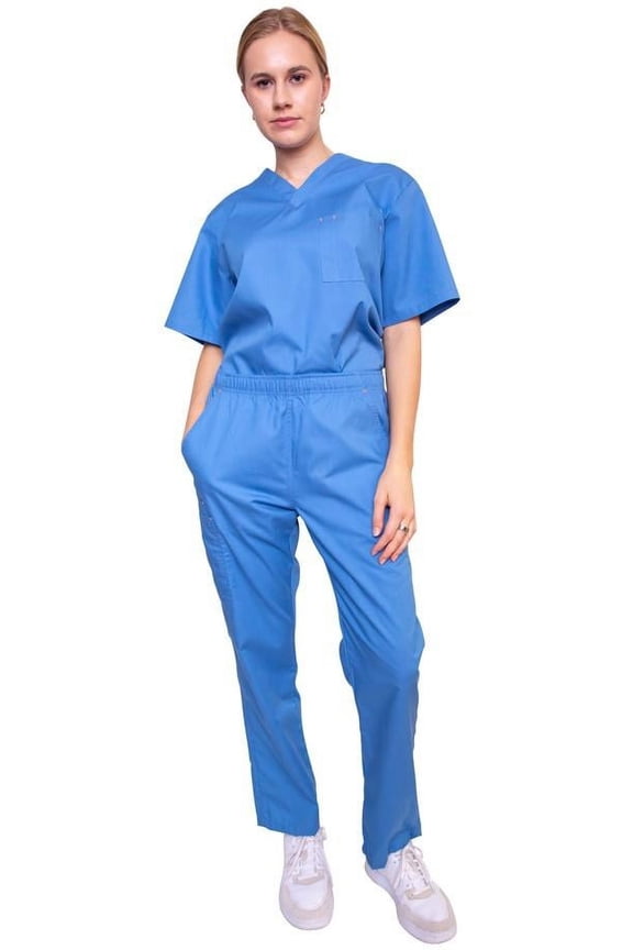 Professional Medical Uniform Women & Men Unisex V-Neck Scrub Set FREE SHIPPING