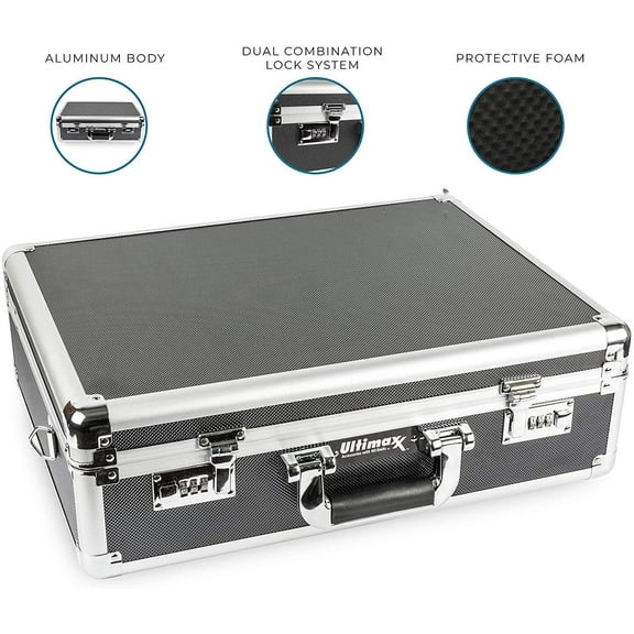 Professional Medium Aluminum Hard Case with Pre-Cut Foamfor Travel and Storage of DSLRs, Gear, and Equipment  for DSLR Camera Models from Canon, Nikon, Sony, Olympus, and More
