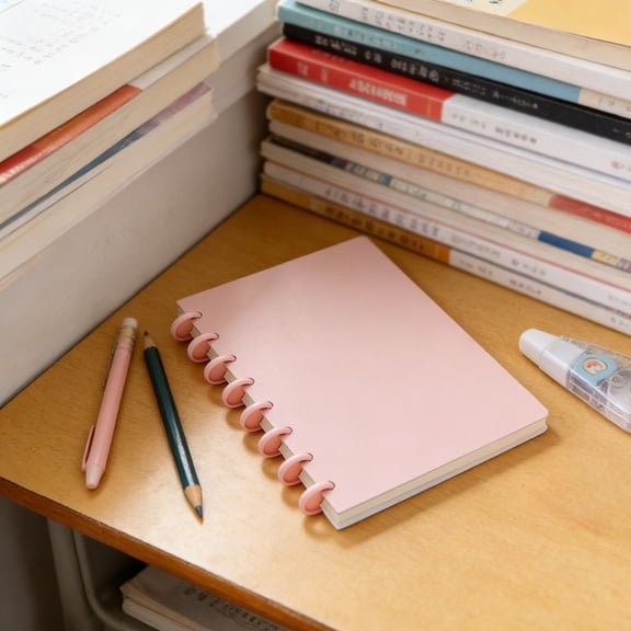 Professional Meeting Notes, A5 Plain Coloured Ring Notebook, Multi Hole Reorganisable Button Fastened Journal, Durable Paper Planner for Campus Office