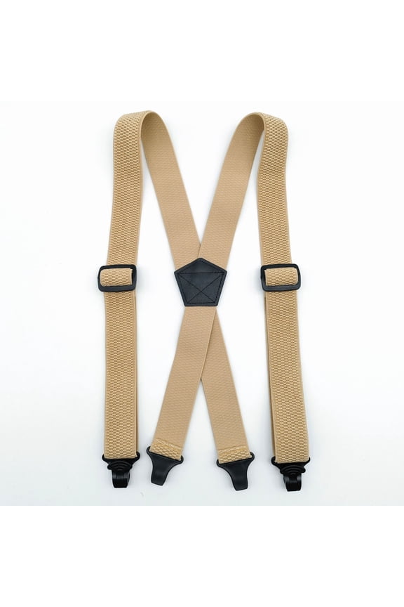 Professional Men's Suspenders with Robust Metal Clips, Adjustable X-Back Elastic Braces Suitable for Heavy-Duty Work Trousers and Formal Events 4x120cm