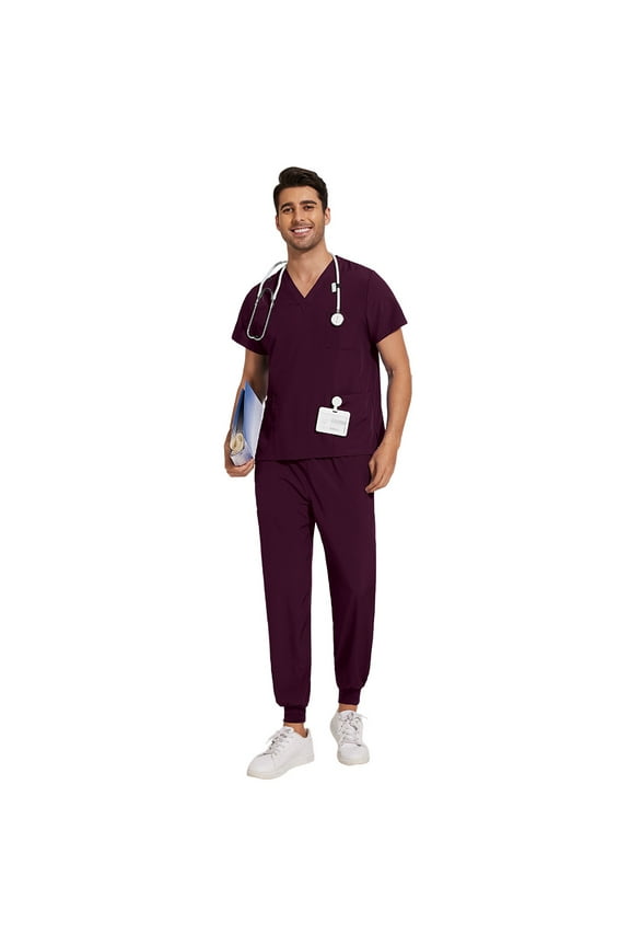 Professional Men's VNeck Nursing Scrubs Healthcare Uniforms for Nursing Home SPA Durable Comfortable Workwear Set