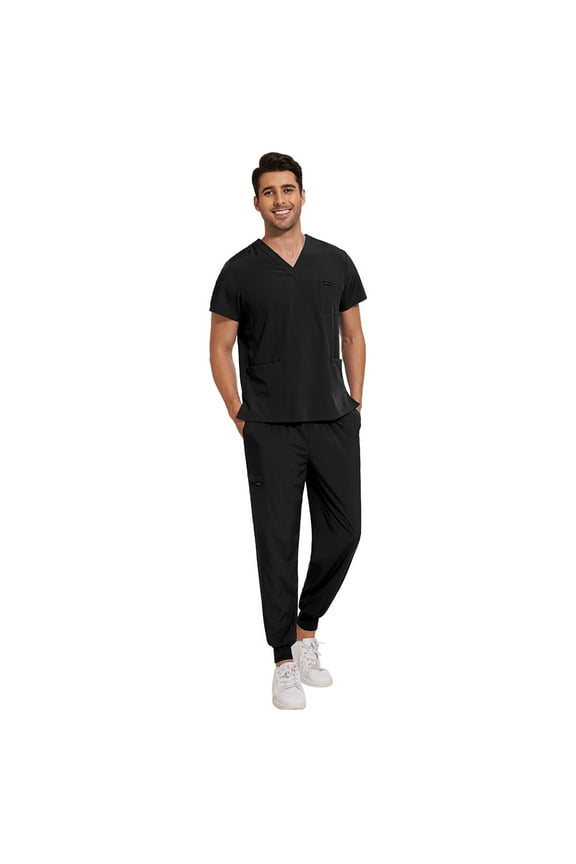 Professional Men's VNeck Nursing Scrubs Healthcare Uniforms for Nursing Home SPA Durable Comfortable Workwear Set