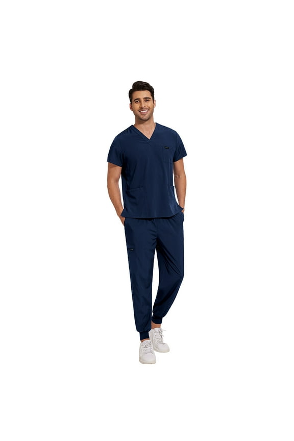 Professional Men's VNeck Nursing Scrubs Healthcare Uniforms for Nursing Home SPA Durable Comfortable Workwear Set