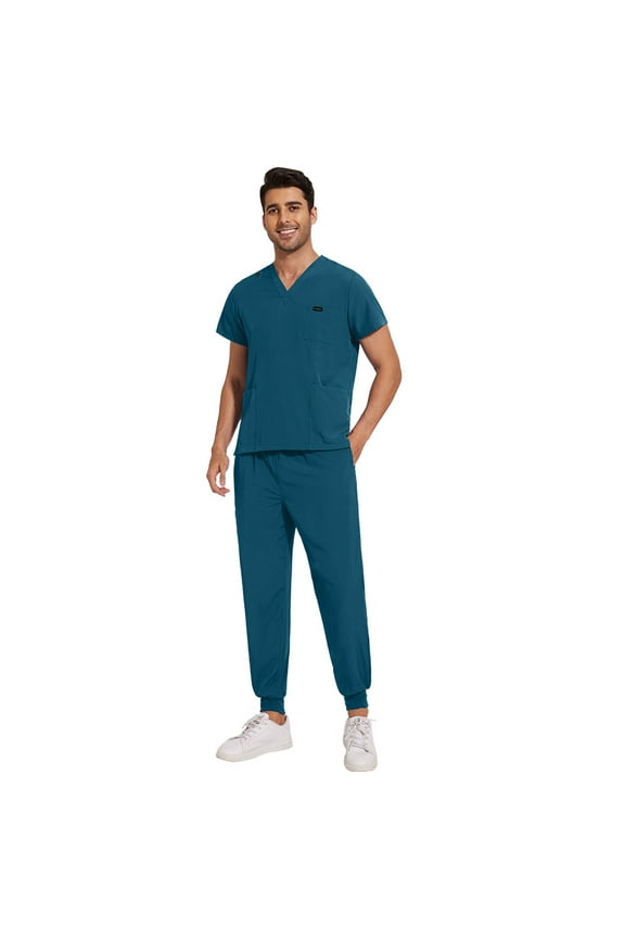 Professional Men's VNeck Nursing Scrubs Healthcare Uniforms for Nursing Home SPA Durable Comfortable Workwear Set