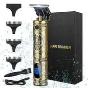 Professional Mens Hair Clippers Zero Gapped Cordless Hair Trimmer Professional Haircut & Grooming Kit for Men Rechargeable LED Display