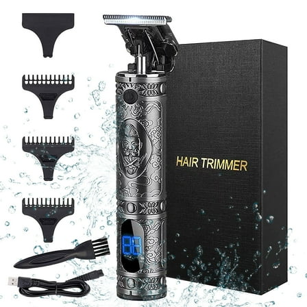 Professional Mens Hair Clippers Zero Gapped Cordless Hair Trimmer Professional Haircut & Grooming Kit For Men Rechargeable LED Display